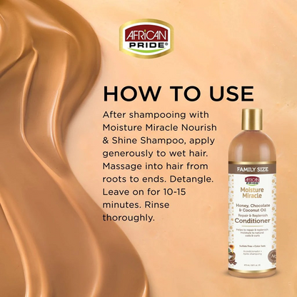 African Pride Moisture Miracle Conditioner 473ml-Moisturizing Conditioner-Beauty and hair supply