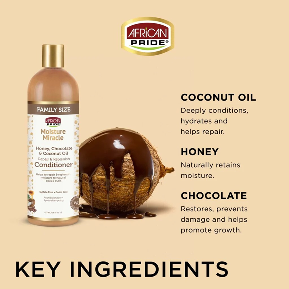 African Pride Moisture Miracle Conditioner 473ml-Moisturizing Conditioner-Beauty and hair supply