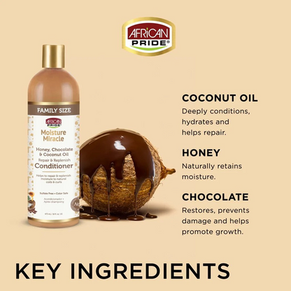 African Pride Moisture Miracle Conditioner 473ml-Moisturizing Conditioner-Beauty and hair supply