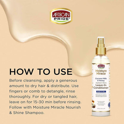 African Pride Moisture Miracle Leave-In Conditioner 8oz-Leave-in Spray-Beauty and hair supply