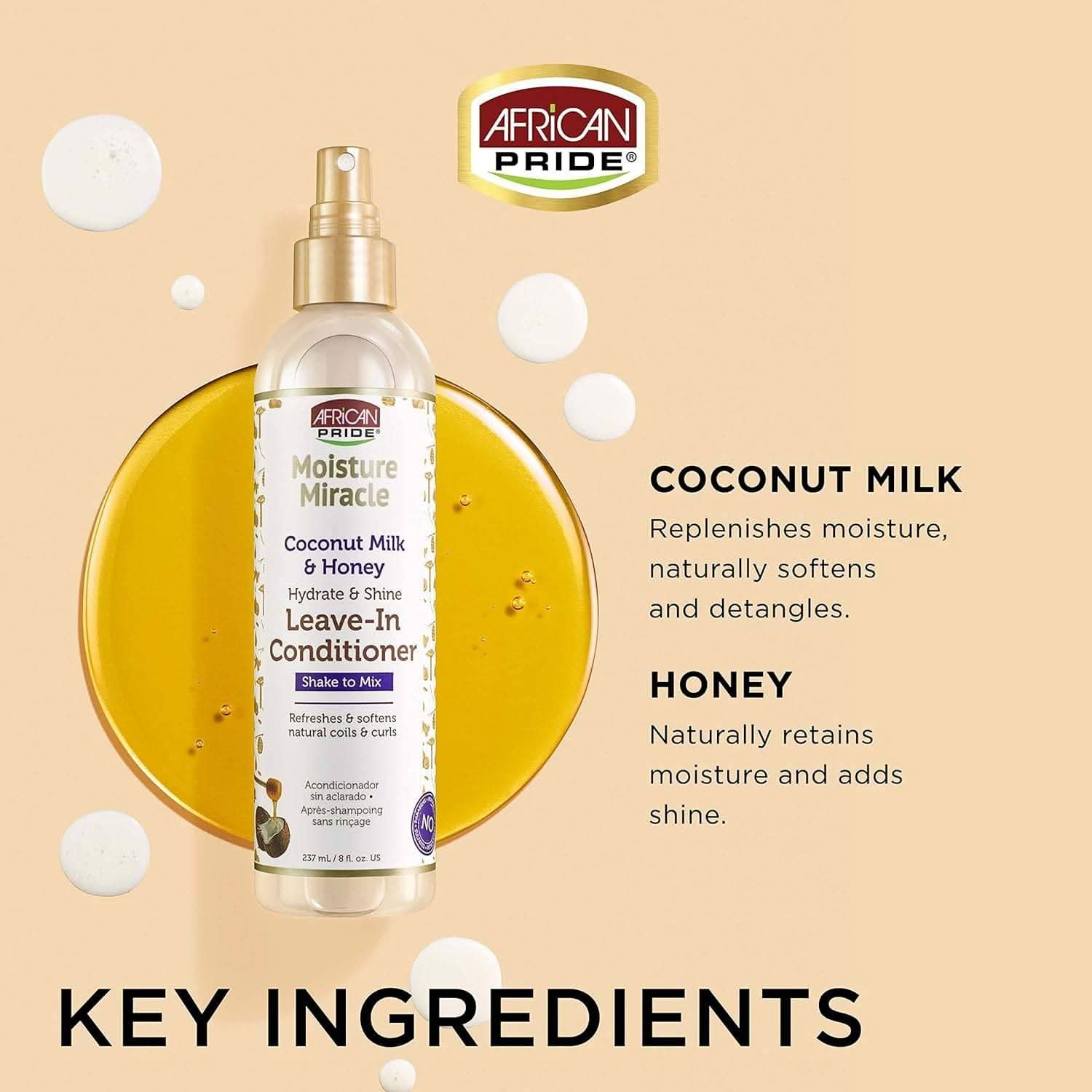 African Pride Moisture Miracle Leave-In Conditioner 8oz-Leave-in Spray-Beauty and hair supply
