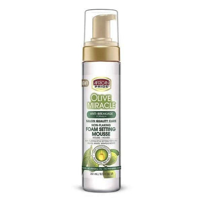 African Pride Olive Foam Setting Mousse 251ml-Styling Mousse-Beauty and hair supply