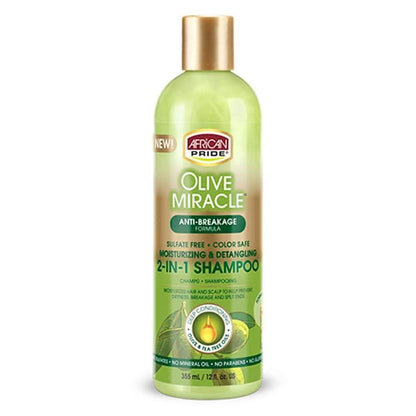 African Pride Olive Miracle 2 in 1 Shampoo 355ml-Conditioning Shampoo-Beauty and hair supply