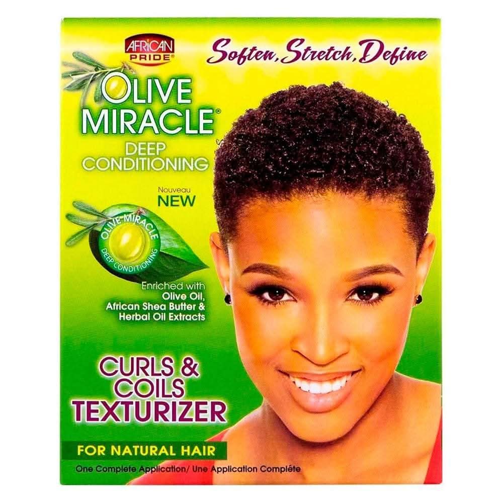 African Pride Olive Miracle Deep Conditioning Curls &amp; Coils Texturizer 237ml-Hair Care Kit-Beauty and hair supply