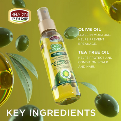 African Pride Olive Miracle Heat Protection Shine Mist 4oz-All-Beauty and hair supply