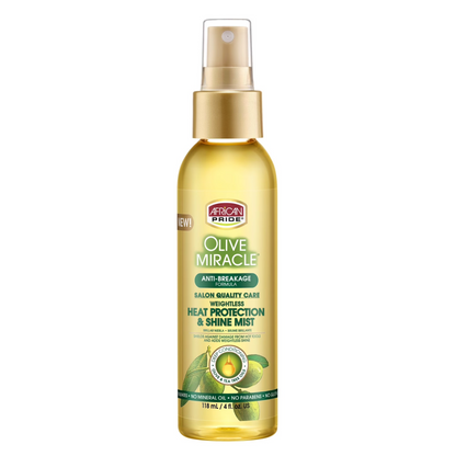 African Pride Olive Miracle Heat Protection Shine Mist 4oz-All-Beauty and hair supply