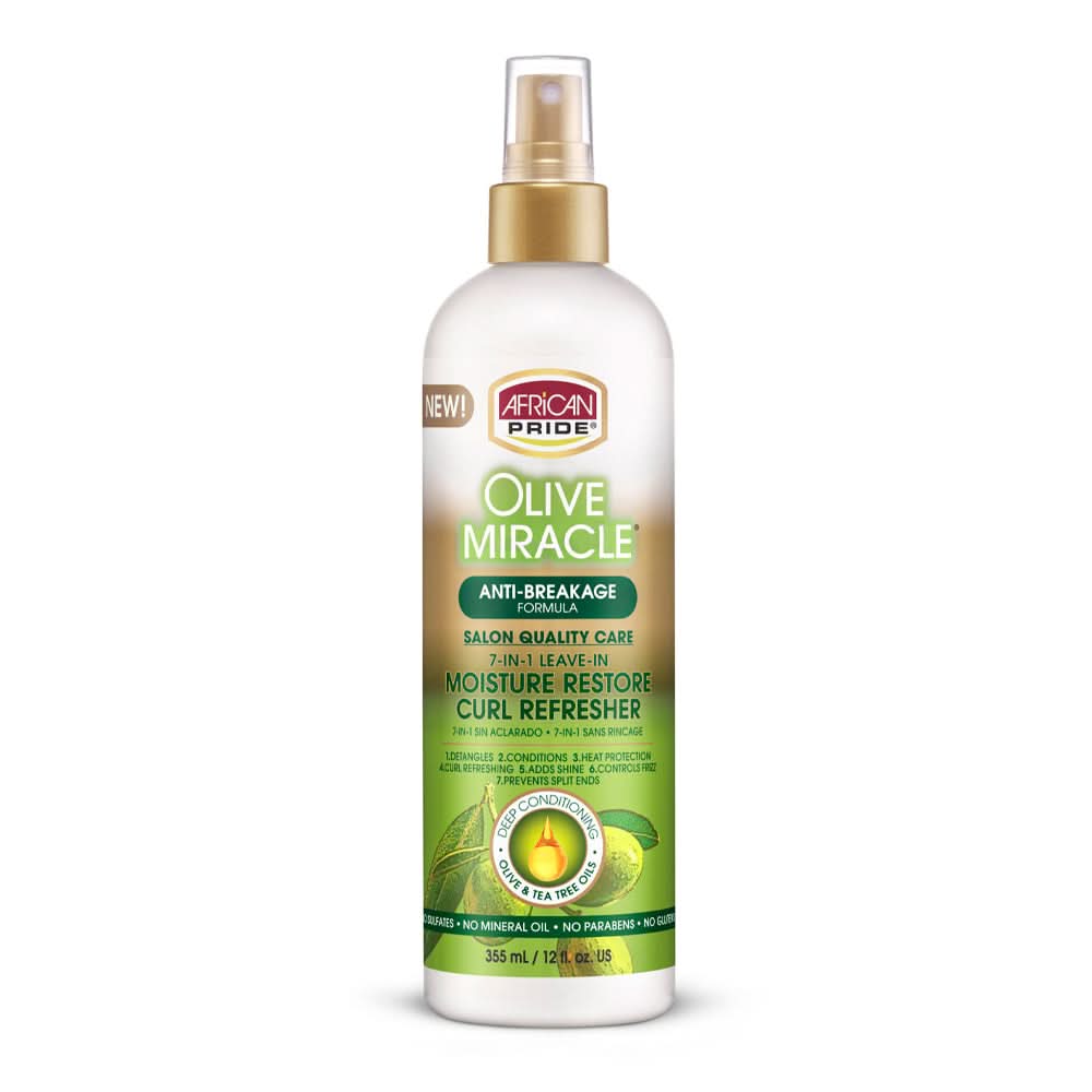 African Pride Olive Miracle Moisture Restore Curl Refresher 355ml-Curl Refresher-Beauty and hair supply