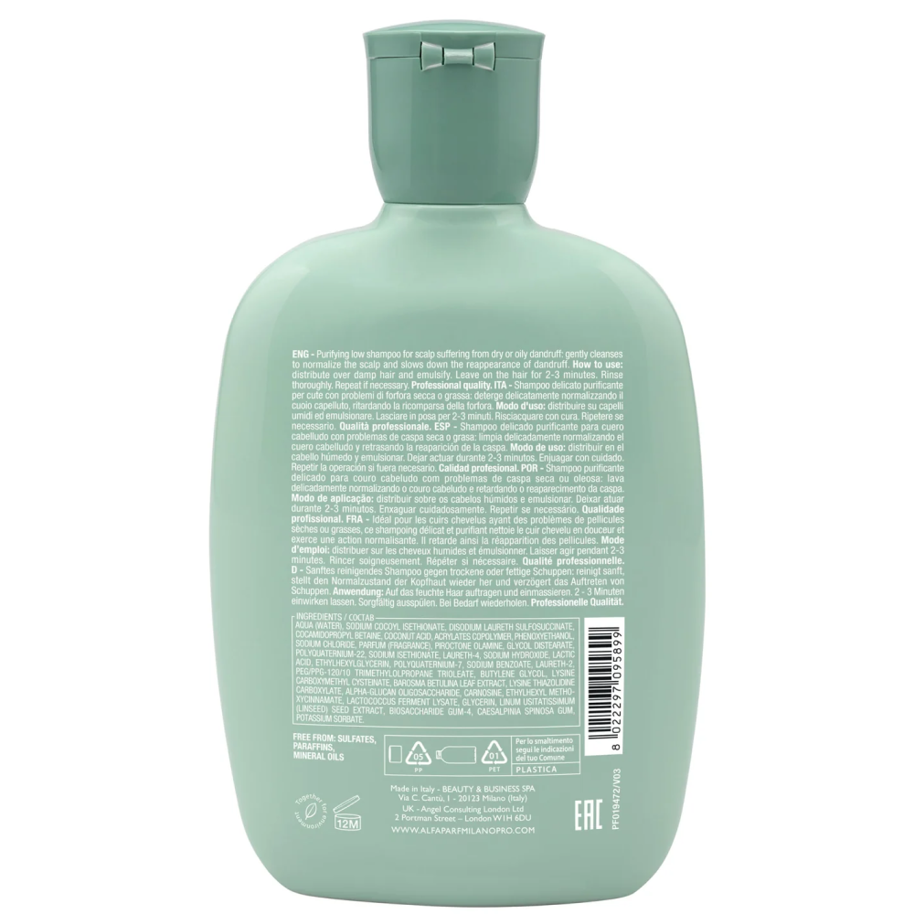 Alfaparf Semi Di Lino Scalp Rebalance Purifying Low Shampoo 250ml-Scalp Care Shampoo-Beauty and hair supply