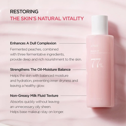 ANUA Peach 77% Niacin Conditioning Milk 150ml-Collagen Glow Moisturizer-Beauty and hair supply