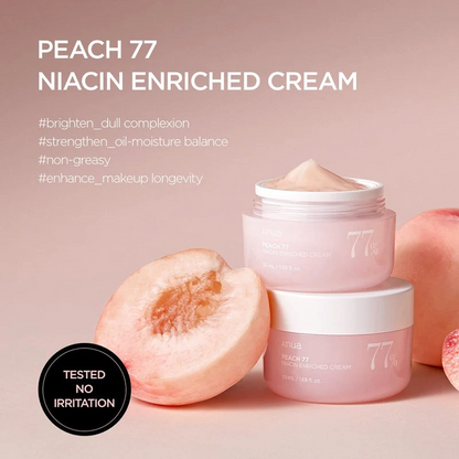 Anua Peach 77% Niacin Enriched Cream - 50ml-Collagen Glow Moisturizer-Beauty and hair supply