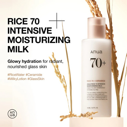 Anua Rice 70 Intensive Moisturizing Milk Lotion 150ml-Collagen Glow Moisturizer-Beauty and hair supply