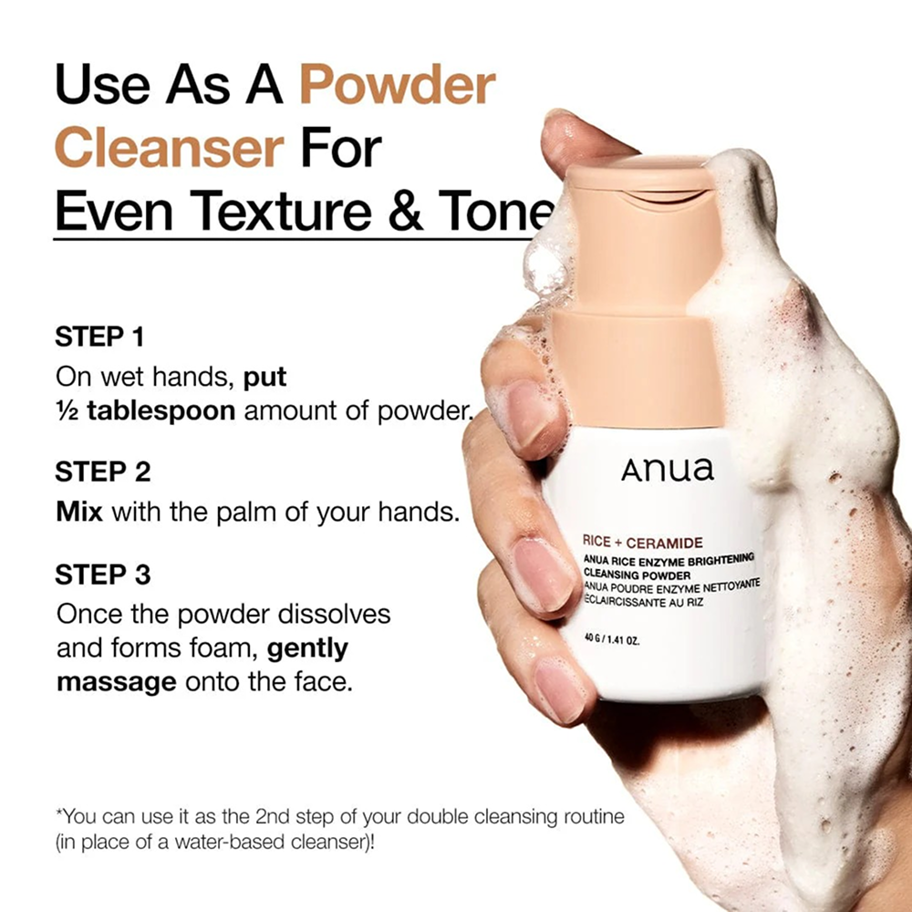 Anua Rice Enzyme Brightening Cleansing Powder - 40g-Powder Cleanser-Beauty and hair supply