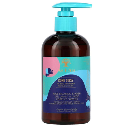 As I Am Born Curly Aloe Shampoo &amp; Wash 240ml-Gentle Shampoo-Beauty and hair supply