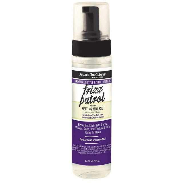 Aunt Jackie's Grapeseed Frizz Patrol Setting Mousse 237ml - Beauty and Hair Supply