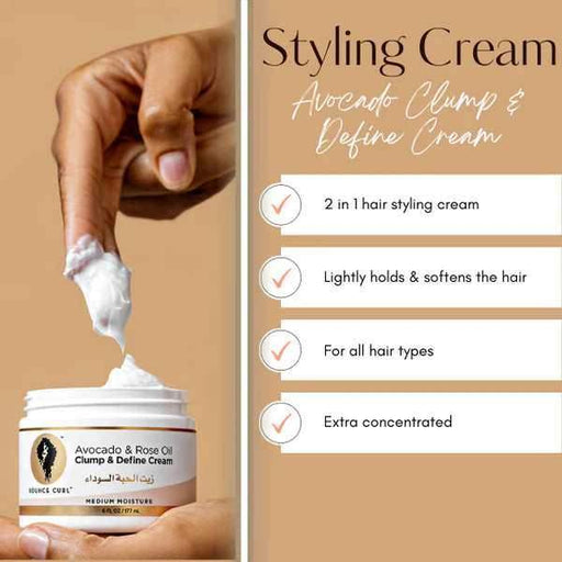 Bounce Curl Avocado & Rose Oil Clump & Define Cream 117ml - Beauty and Hair Supply