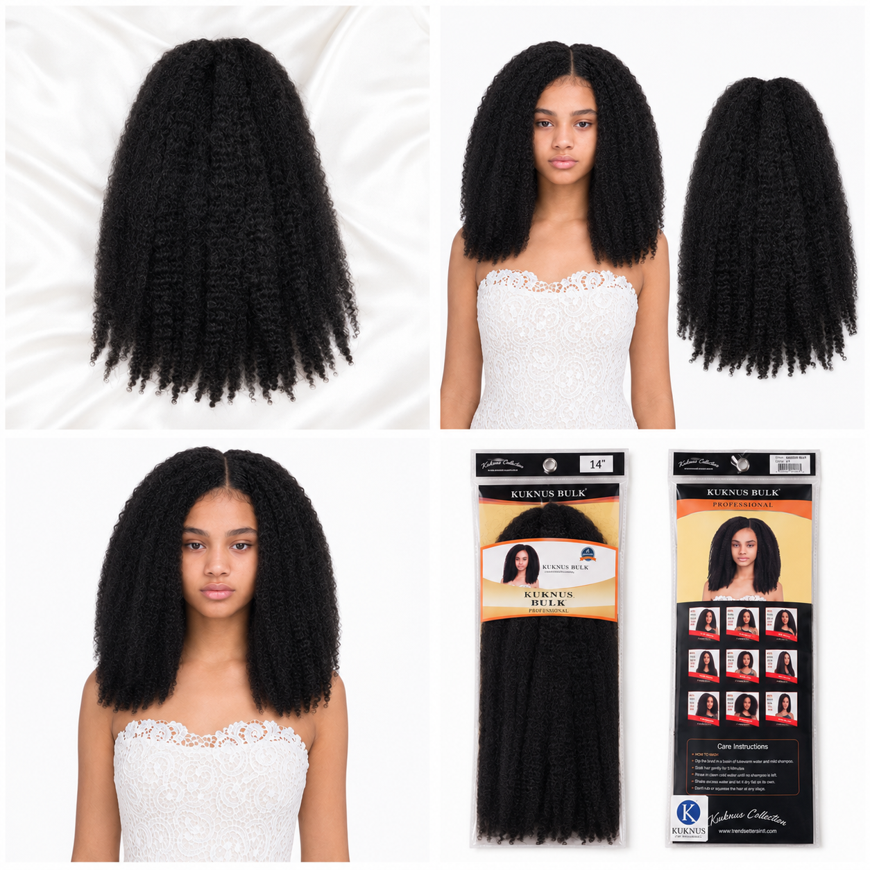 Kuknus Style Baby Marley Braid Bulk Synthetic Hair 14