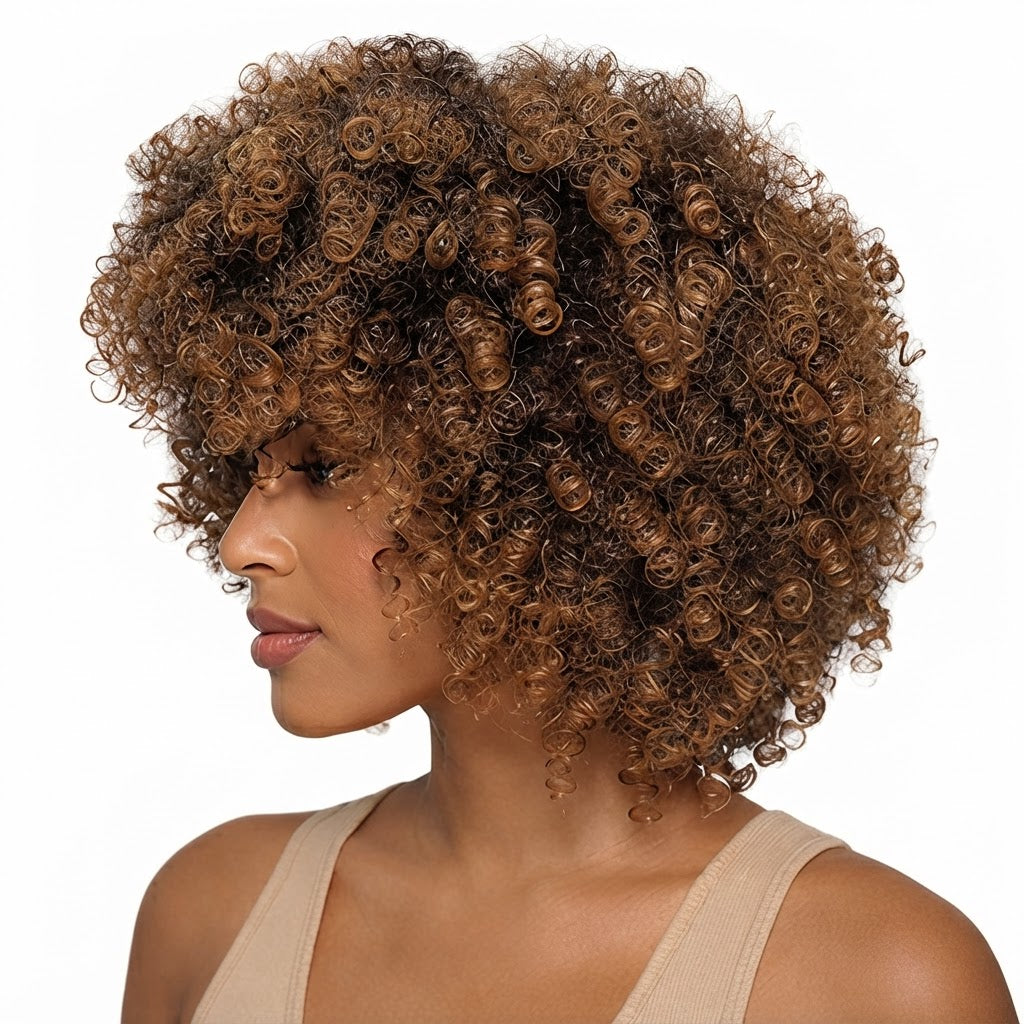 Black Angle Dita - Synthetic Short Spiral Curly Hair Wig