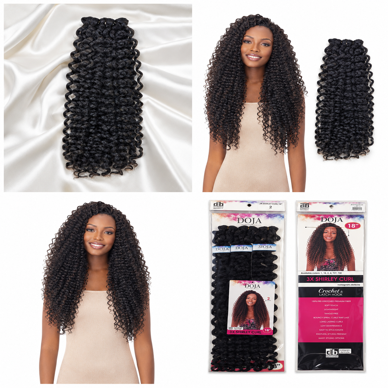 Darbro Doja 3X Shirley Curl Bulk Hair Extensions