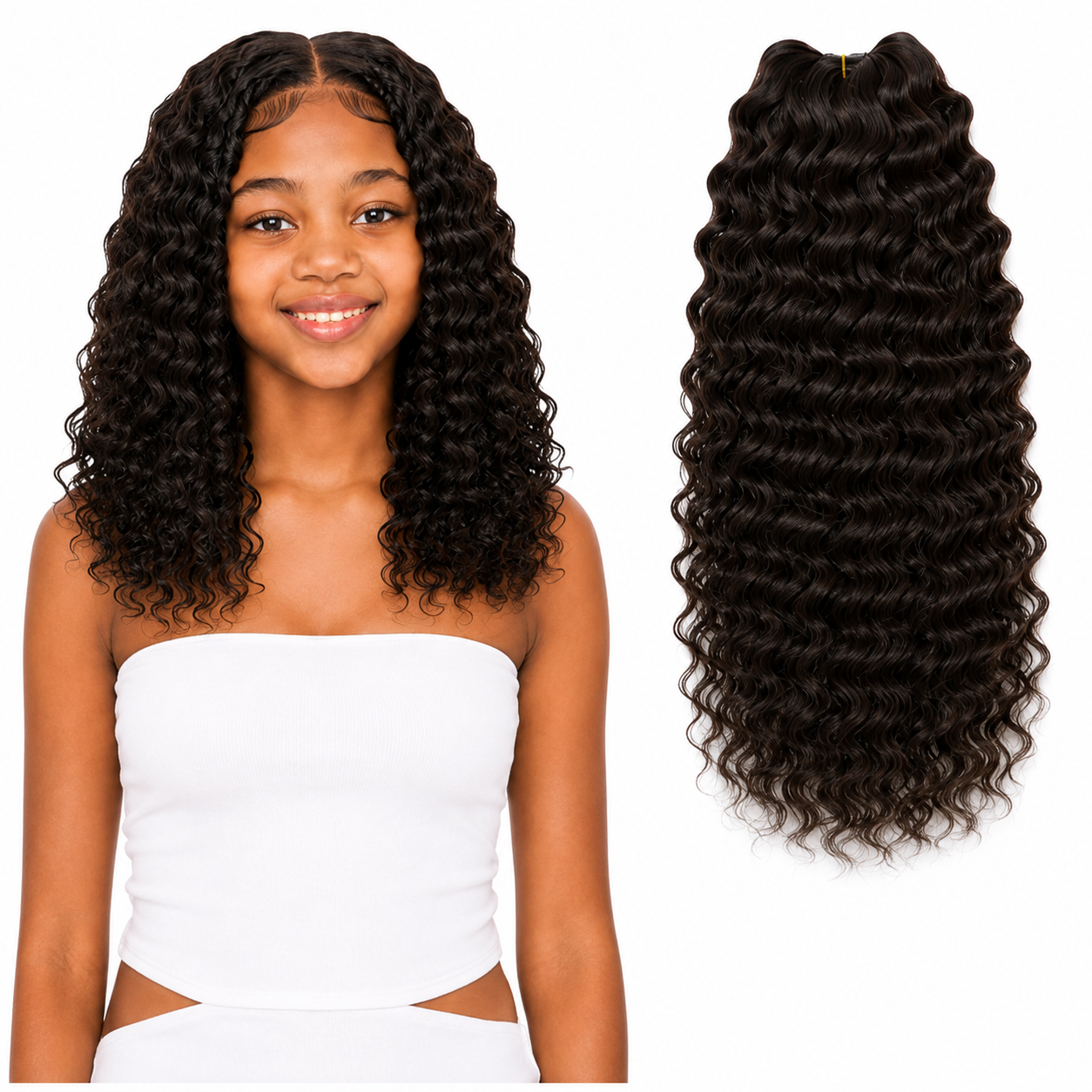 Kuknus Synthetic Baby Beach Curl Bulk 14"