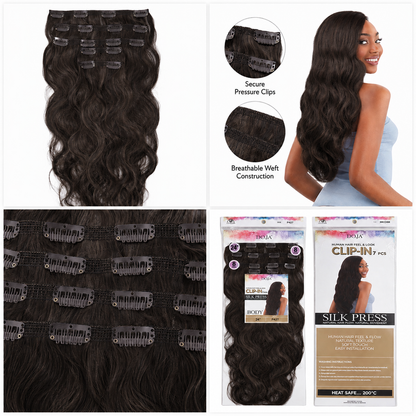 Darbro Doja Silk Press Body Wave Clip-In Synthetic Hair Extensions 24"