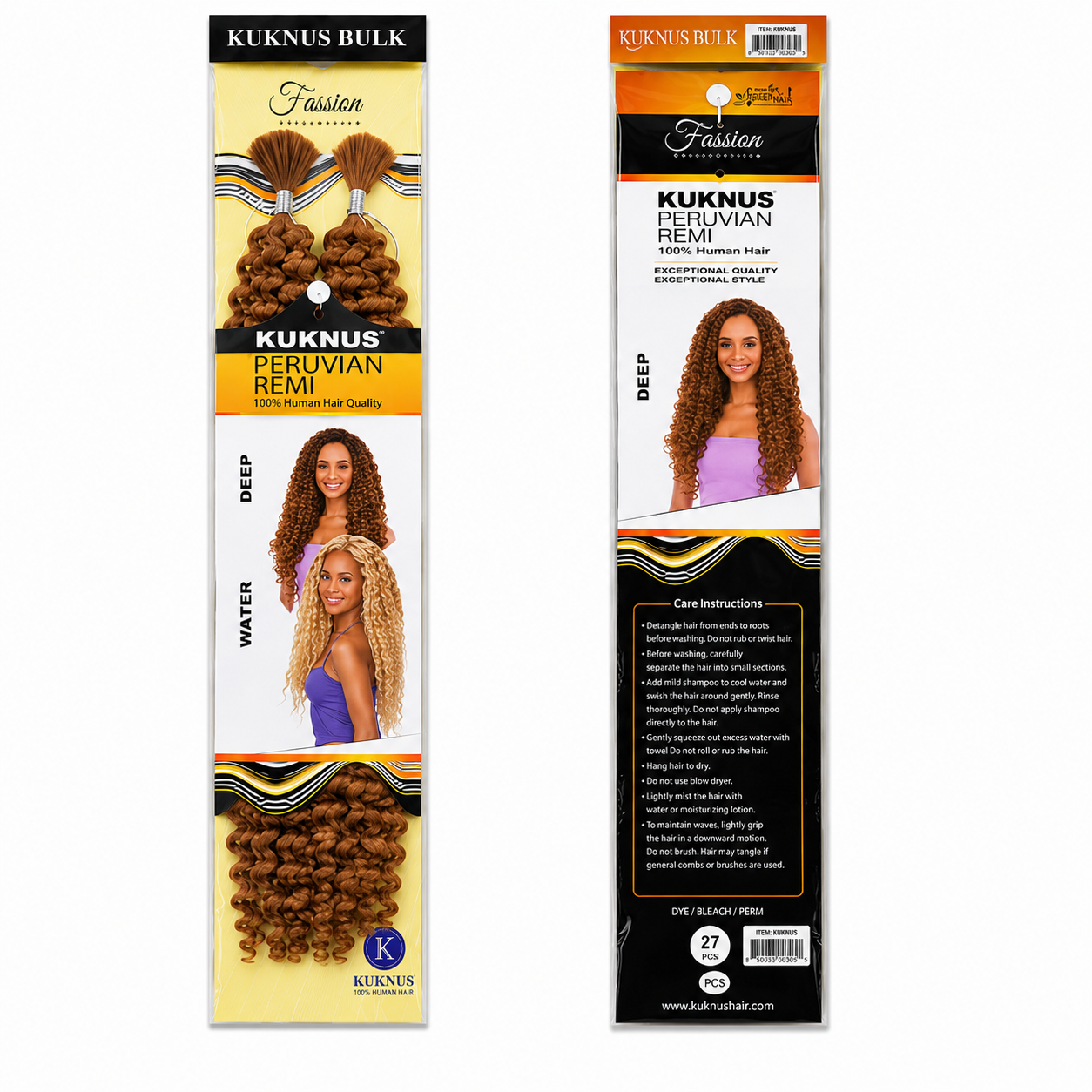 Kuknus Peruvian Remi Style Boho Water Bulk Synthetic Hair