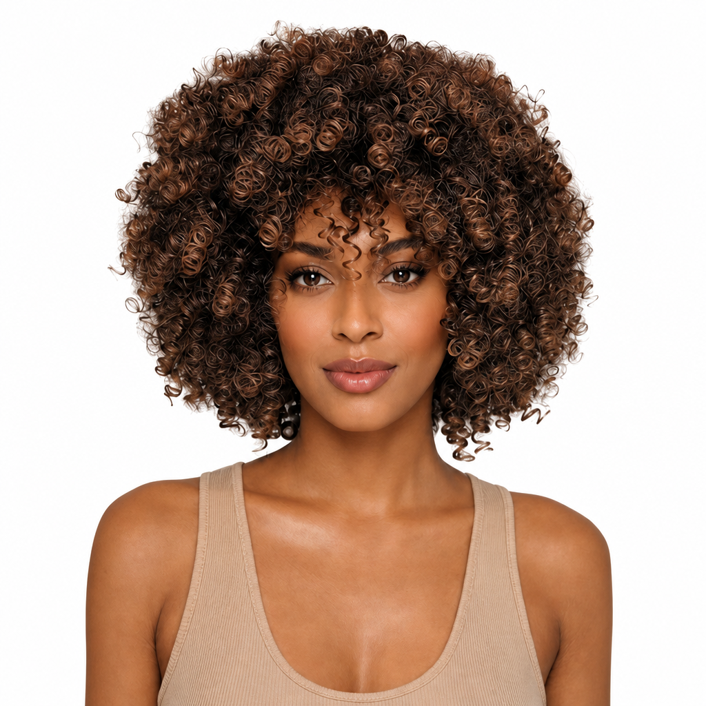 Black Angle Dita - Synthetic Short Spiral Curly Hair Wig