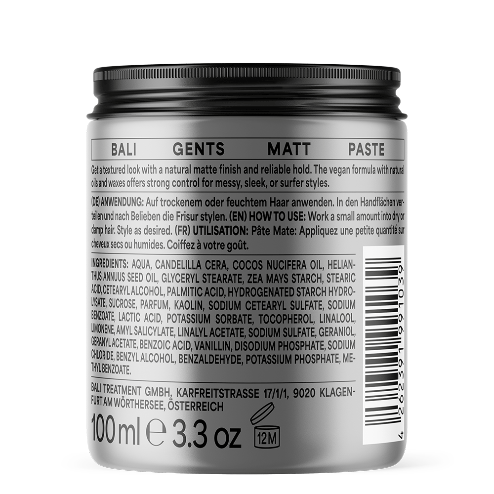 Bali Curls Bali Gents Matt Paste 100ml-Hair Matte Paste-Beauty and hair supply