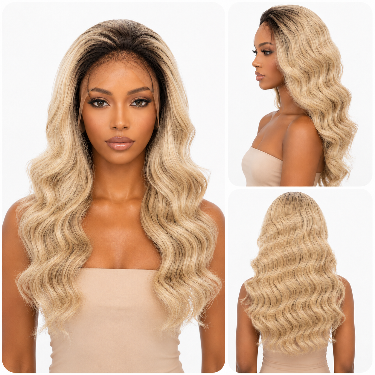 Wiglicious Style Premium Synthetic Honey Front Wig With Natural Baby Hair Line
