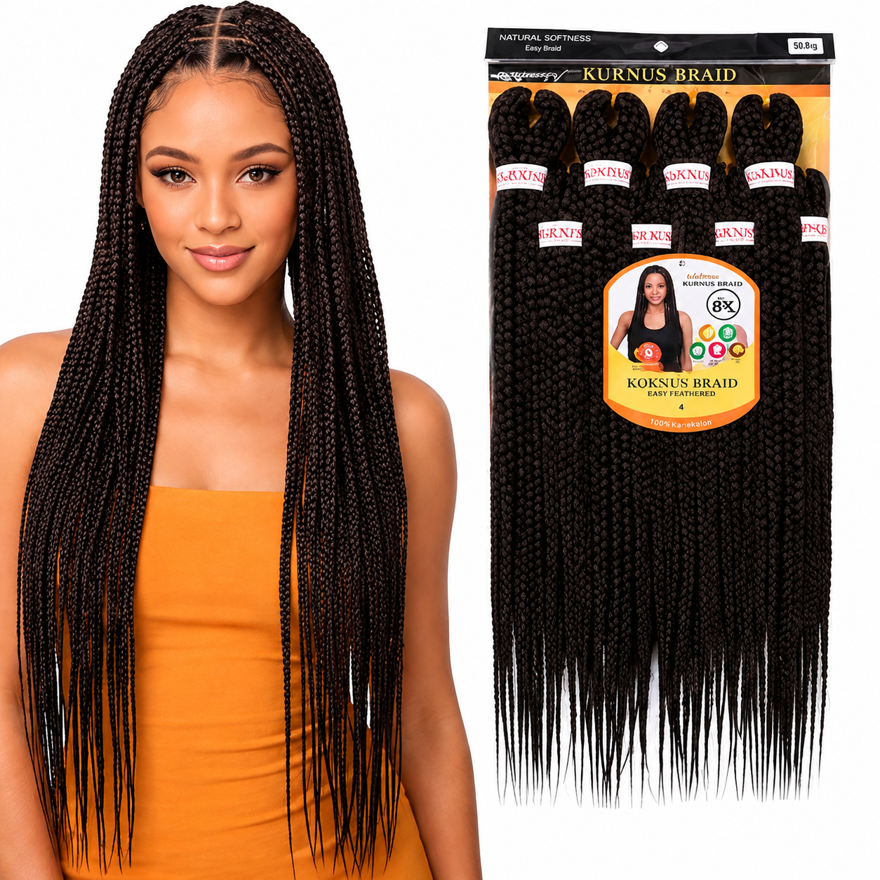 Kuknus Braids 8x Value Pack Pre-Stretched 26"
