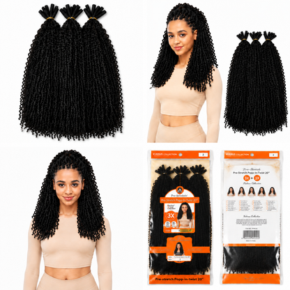 Kuknus Style Pre Streched Popp-In-Twist Bulk Synthetic Hair