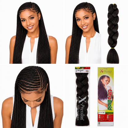 X-Pression Ultra Braids Non-Stretched Kanekalon Braiding Hair 82"