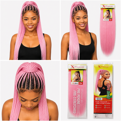 X-Pression Pre-Stretched Braiding Hair 2X Pack, 24"