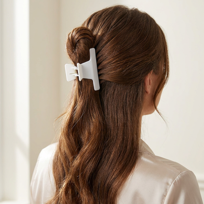 Bifull Small White/Black Clamp Clip 12 Units-Hair Clips-Beauty and hair supply