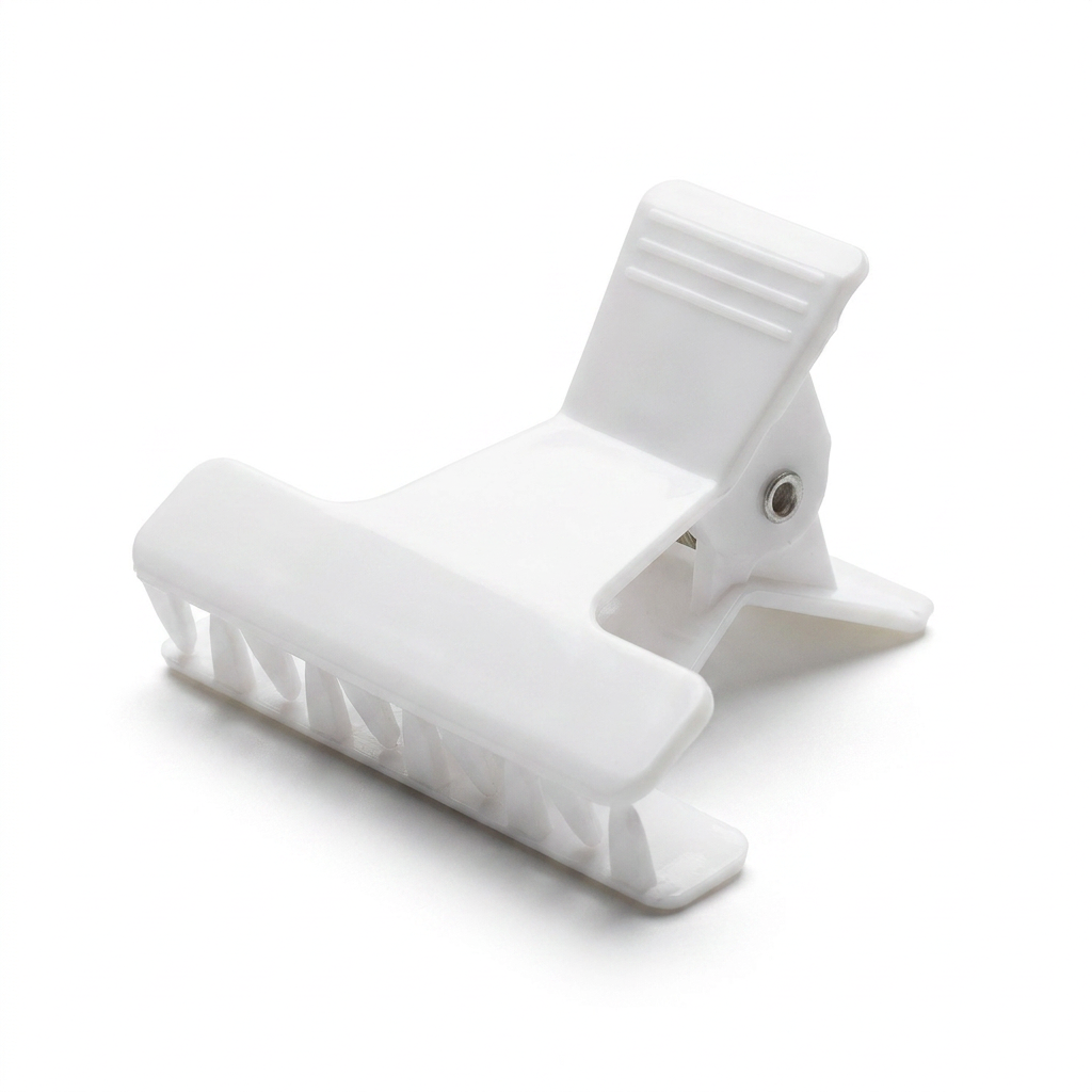 Bifull Small White/Black Clamp Clip 12 Units-Hair Clips-Beauty and hair supply
