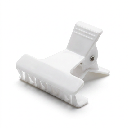 Bifull Small White/Black Clamp Clip 12 Units-Hair Clips-Beauty and hair supply