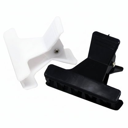 Bifull Small White/Black Clamp Clip 12 Units-Hair Clips-Beauty and hair supply