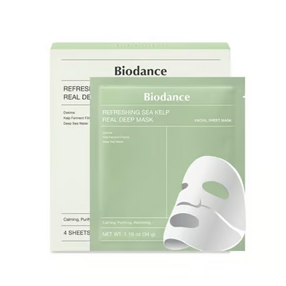 Biodance Refreshing Sea Kelp Real Deep Mask 1 Box 34g X 4 Pieces-Sheet Mask-Beauty and hair supply