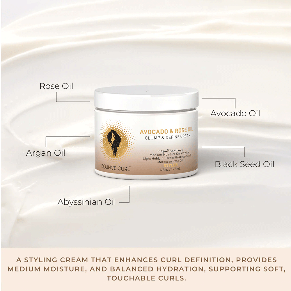 Bounce Curl Avocado &amp; Rose Oil Clump and Define Cream-Styling Cream-Beauty and hair supply