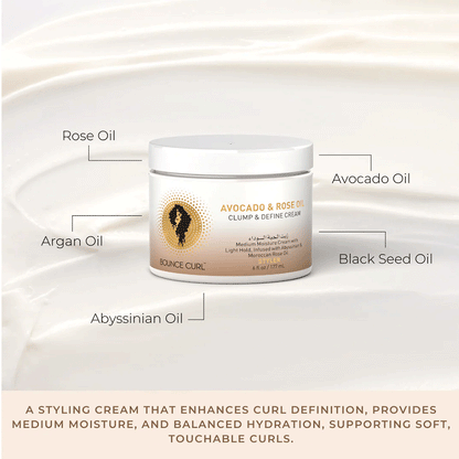 Bounce Curl Avocado &amp; Rose Oil Clump and Define Cream-Styling Cream-Beauty and hair supply