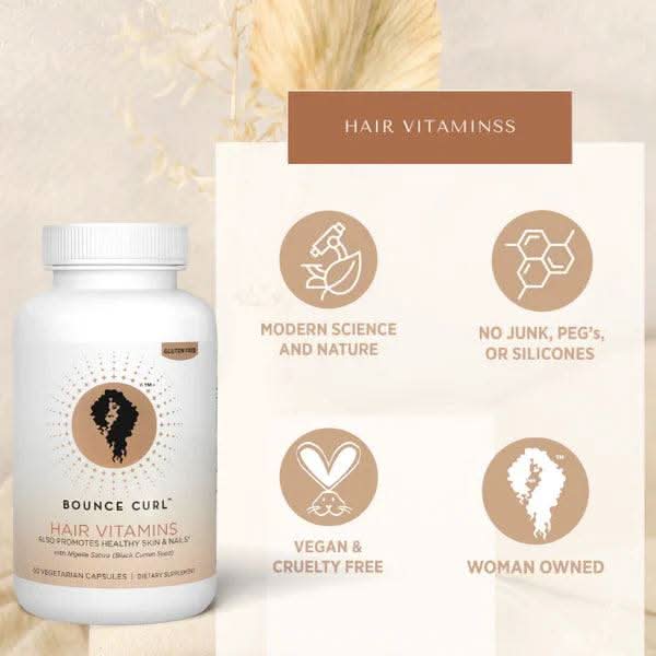 Bounce Curl Hair Vitamins with Nigella Sativa - 60 Capsules-Hair Vitamin-Beauty and hair supply