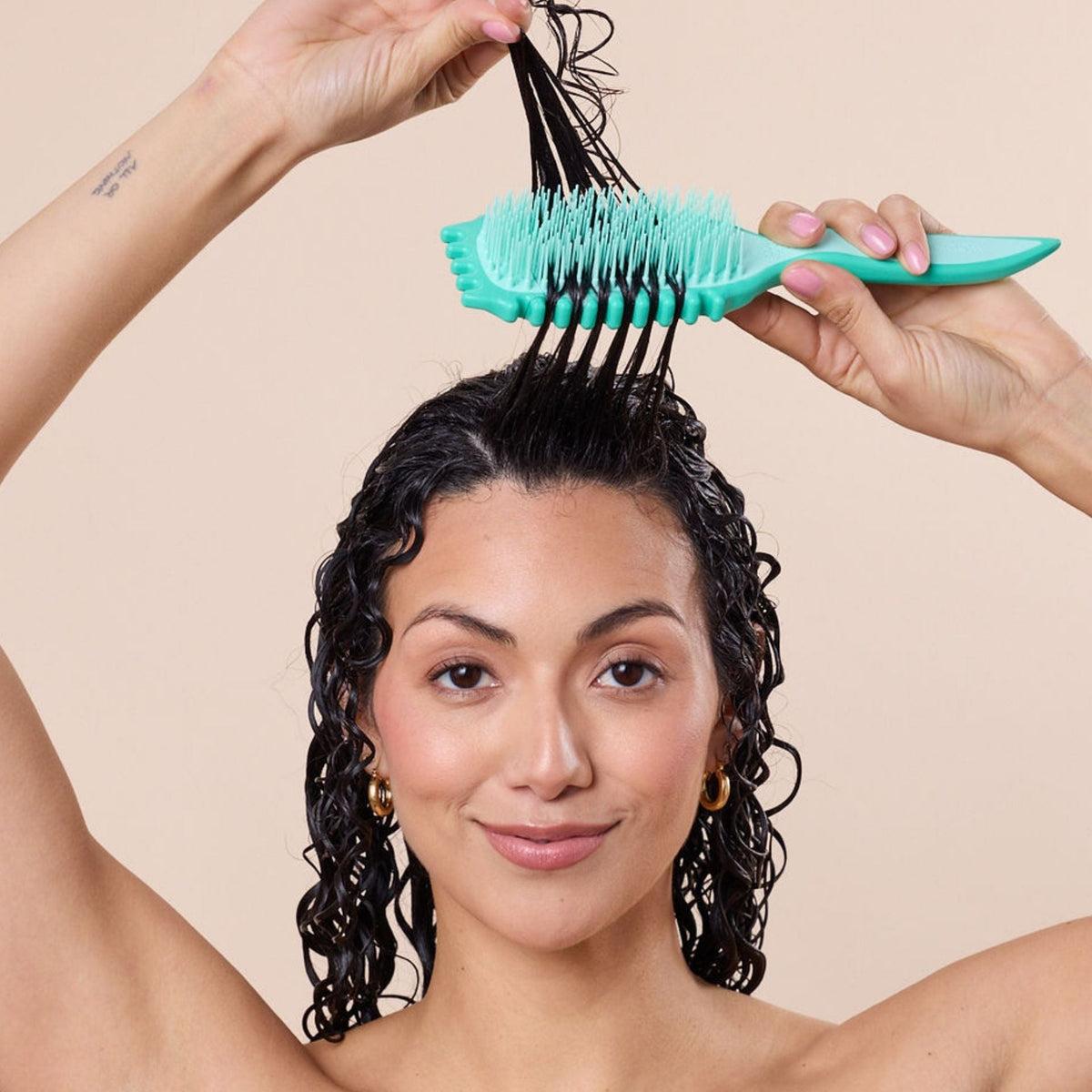 Bounce Curl Slick-Dense Define EdgeLift Brush Teal-Styling Brush-Beauty and hair supply