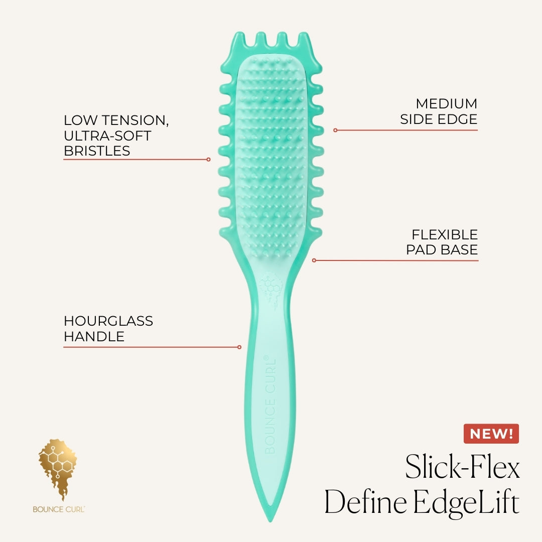 Bounce Curl Slick-Flex Define EdgeLift Brush Teal-Styling Brush-Beauty and hair supply
