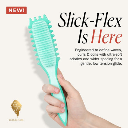 Bounce Curl Slick-Flex Define EdgeLift Brush Teal-Styling Brush-Beauty and hair supply