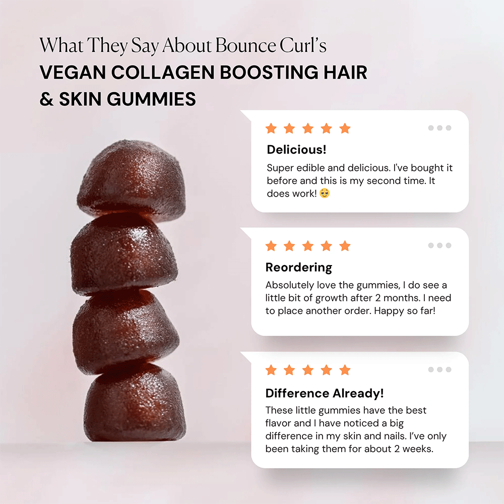 Bounce Curl Vegan Collagen Boosting Hair &amp; Skin Gummies-Supplement-Beauty and hair supply