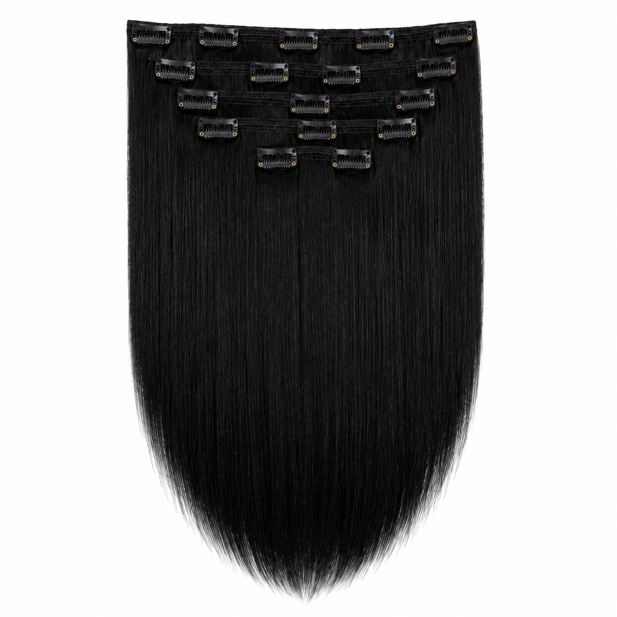 Kuknus Synthetic Euro Straight Clip-In Hair Extensions 18"