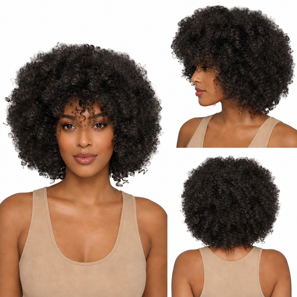 Black Angle Dita - Synthetic Short Spiral Curly Hair Wig