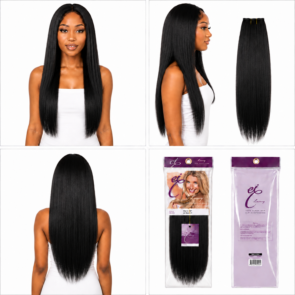 Ei Luxury 100% Unprocessed Virgin human hair Clip-in