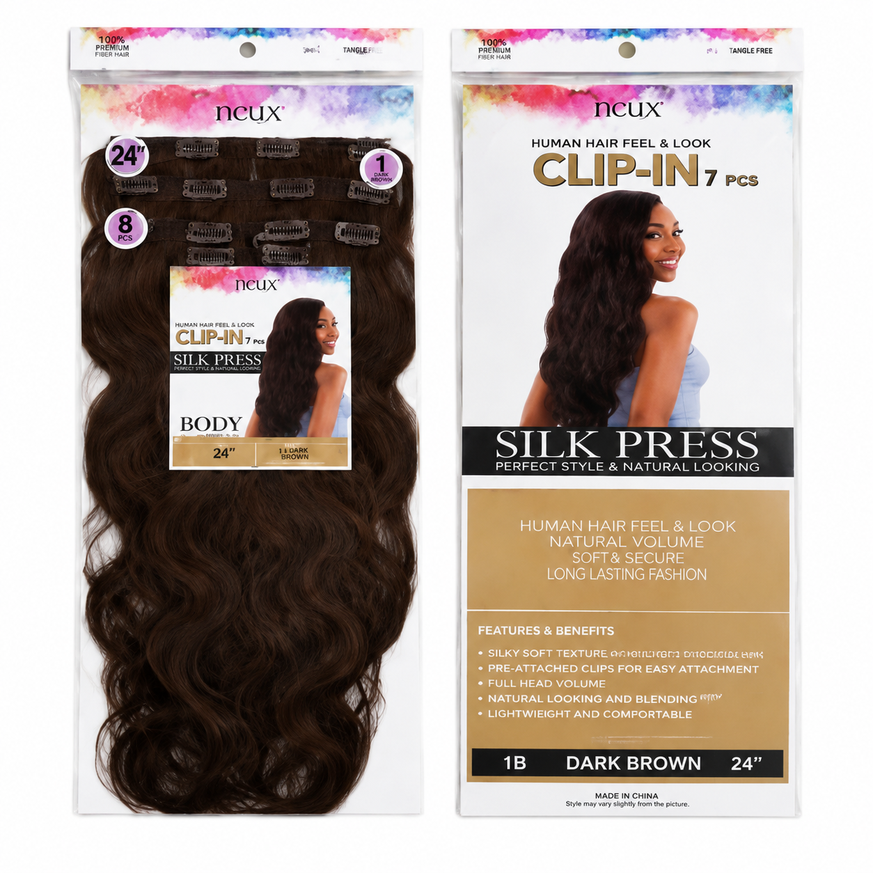 Darbro Doja Silk Press Body Wave Clip-In Synthetic Hair Extensions 24"