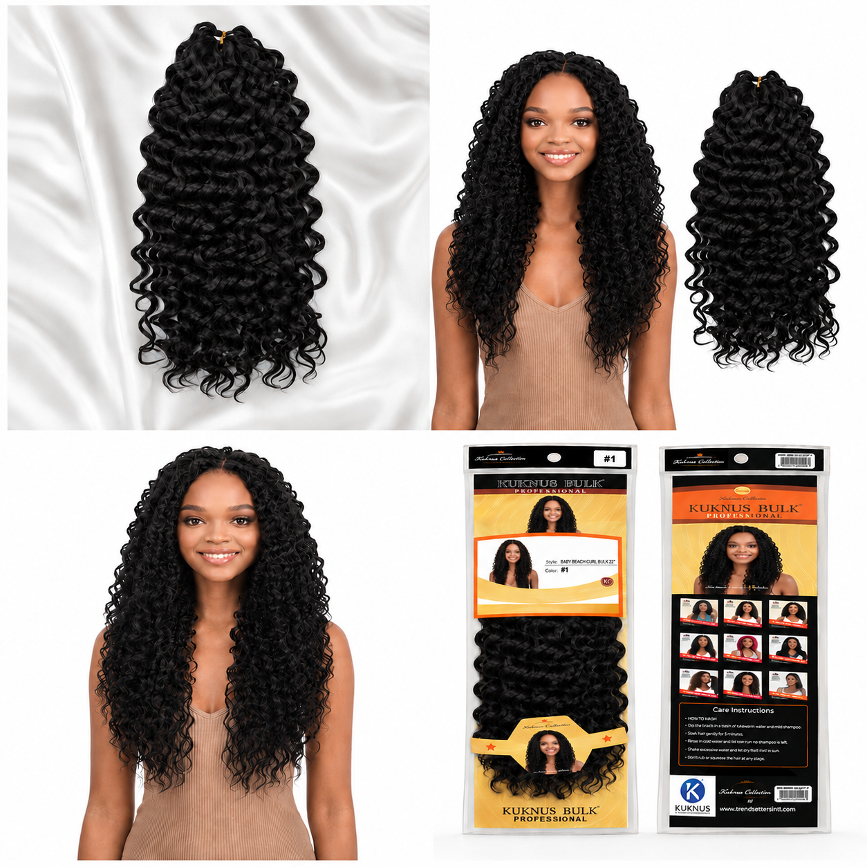 Kuknus Baby Beach Curl Bulk Synthetic Braiding Hair