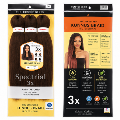 Kuknus Braids 3X Value Pack Pre-Stretched 16"